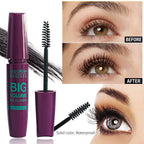 Black Mascara Thickening - Long-Lasting, Volumizing , Fiber Formula with 360° Spiral Brush Waterproof Liquid Fiber Mascara