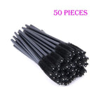 50Pcs Disposable Eyelash Brushes Crystal Eye Lash Mascara Wands Glitter Lash Comb Spoolies Micro Makeup Applicators