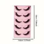 Hot Selling Makeup 5 Pairs Cat Eye Lashes Faux Eyelashes Eye Elongated False Eyelashes